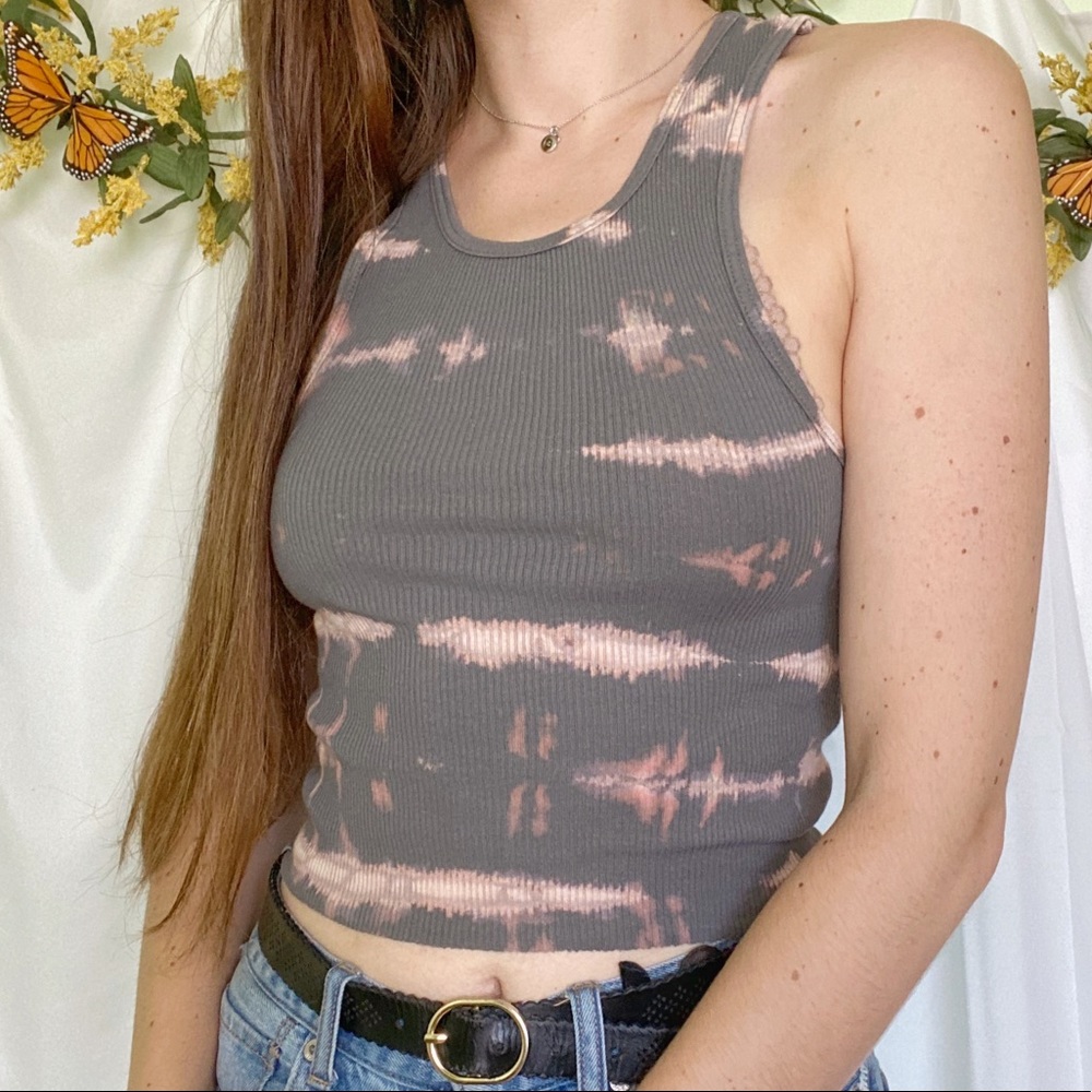 SOLD Hand Bleach Dyed Cut Off Ribbed Tank Top - Picture 10 of 14